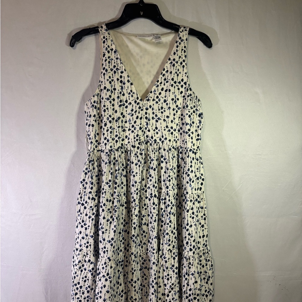 Sincerely Jules White and Blue Patterned Dress